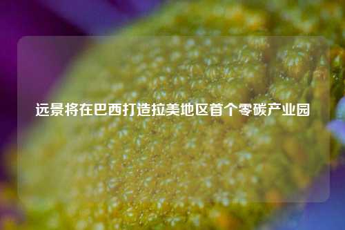 远景将在巴西打造拉美地区首个零碳产业园  第1张