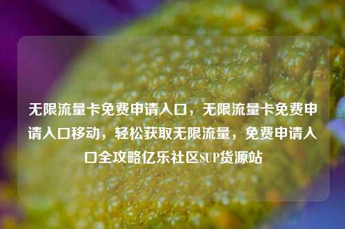 无限流量卡免费申请入口	，无限流量卡免费申请入口移动，轻松获取无限流量，免费申请入口全攻略亿乐社区SUP货源站  第1张