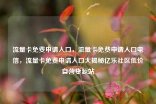 流量卡免费申请入口，流量卡免费申请入口电信，流量卡免费申请入口大揭秘亿乐社区低价自营货源站
